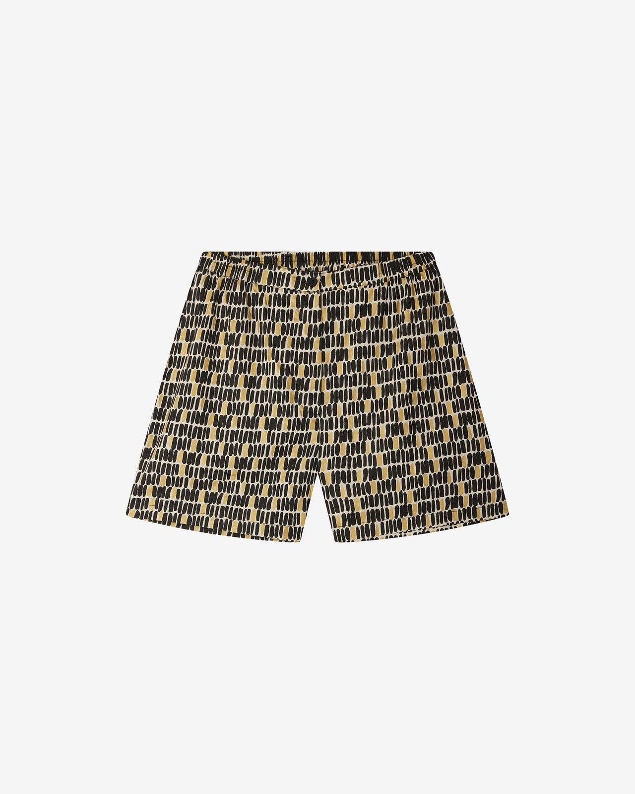 Short Suria - Noir : Short long en popeline de coton noir or et beige Mes Demoiselles - Image 6