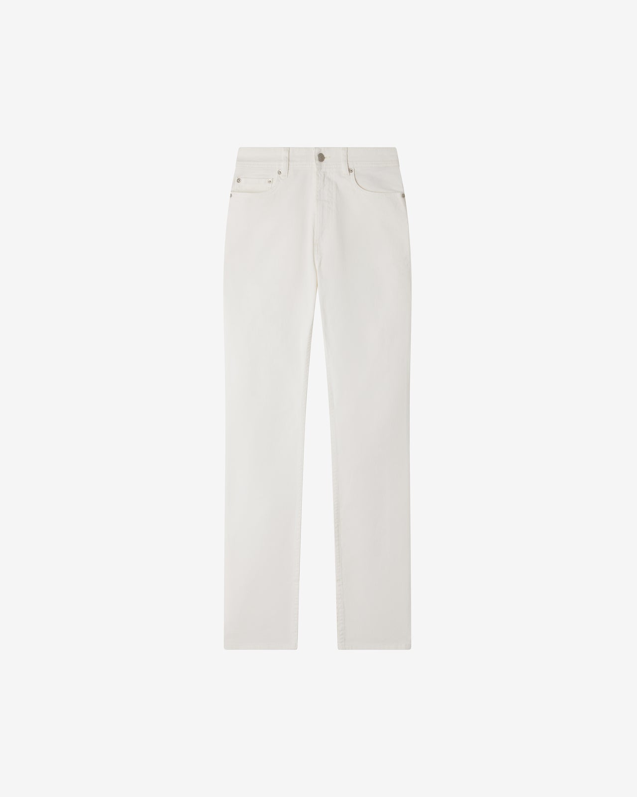 Pantalon Taylor - Blanc : Jean droit en denim blanc à fentes intérieures Mes Demoiselles - Image 9