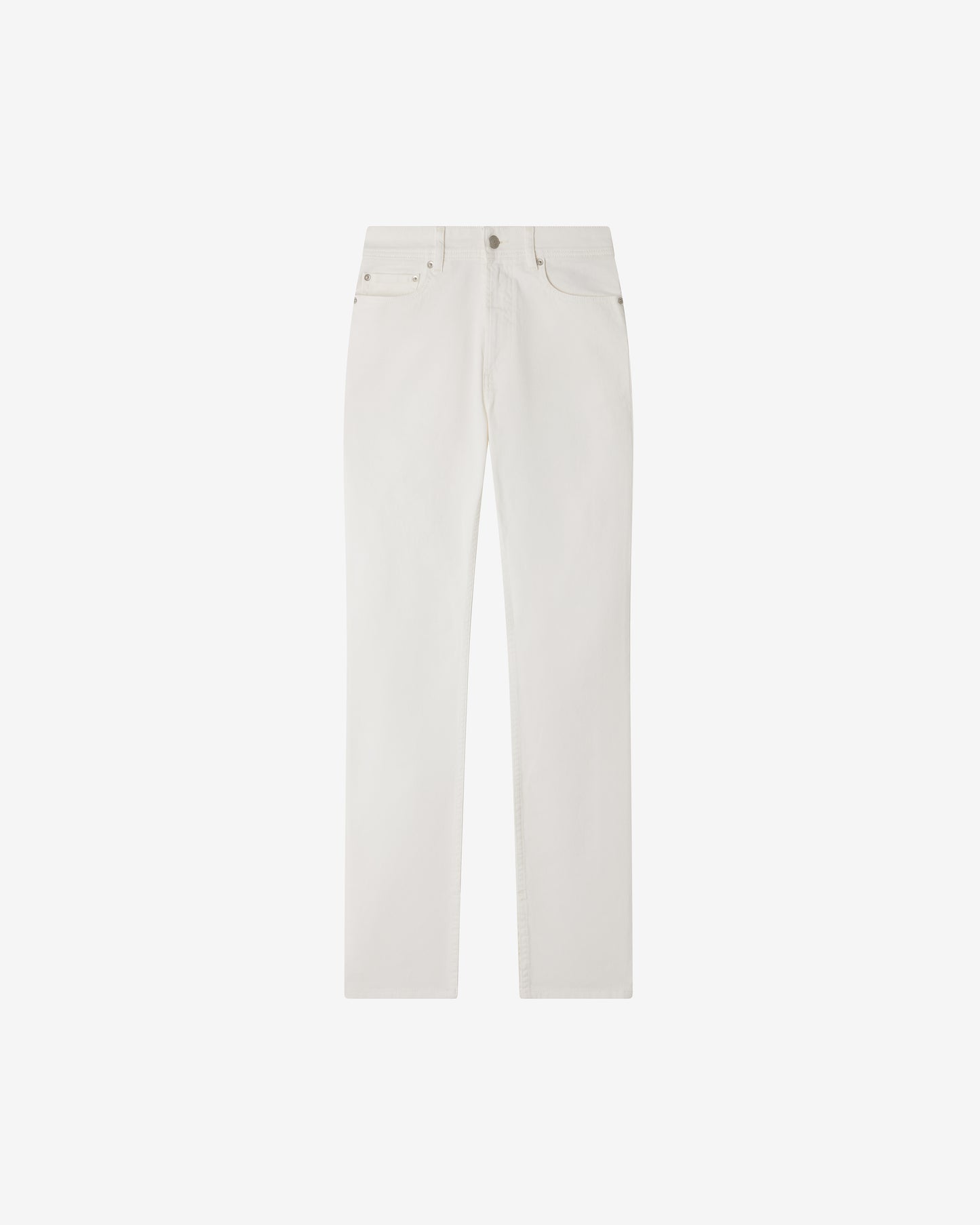 Pantalon Taylor - Blanc : Jean droit en denim blanc à fentes intérieures Mes Demoiselles