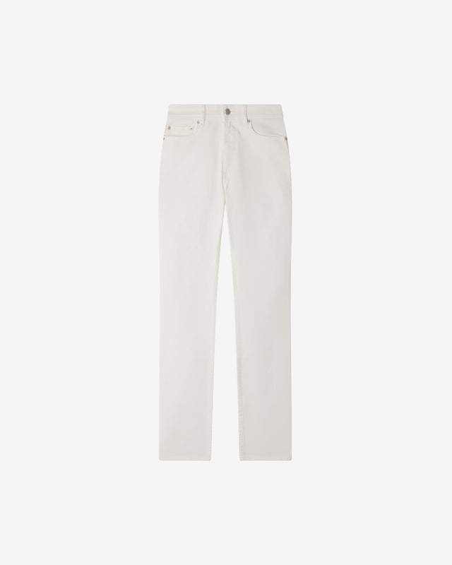 Pantalon Taylor - Blanc : Jean droit en denim blanc à fentes intérieures Mes Demoiselles - Dernière image