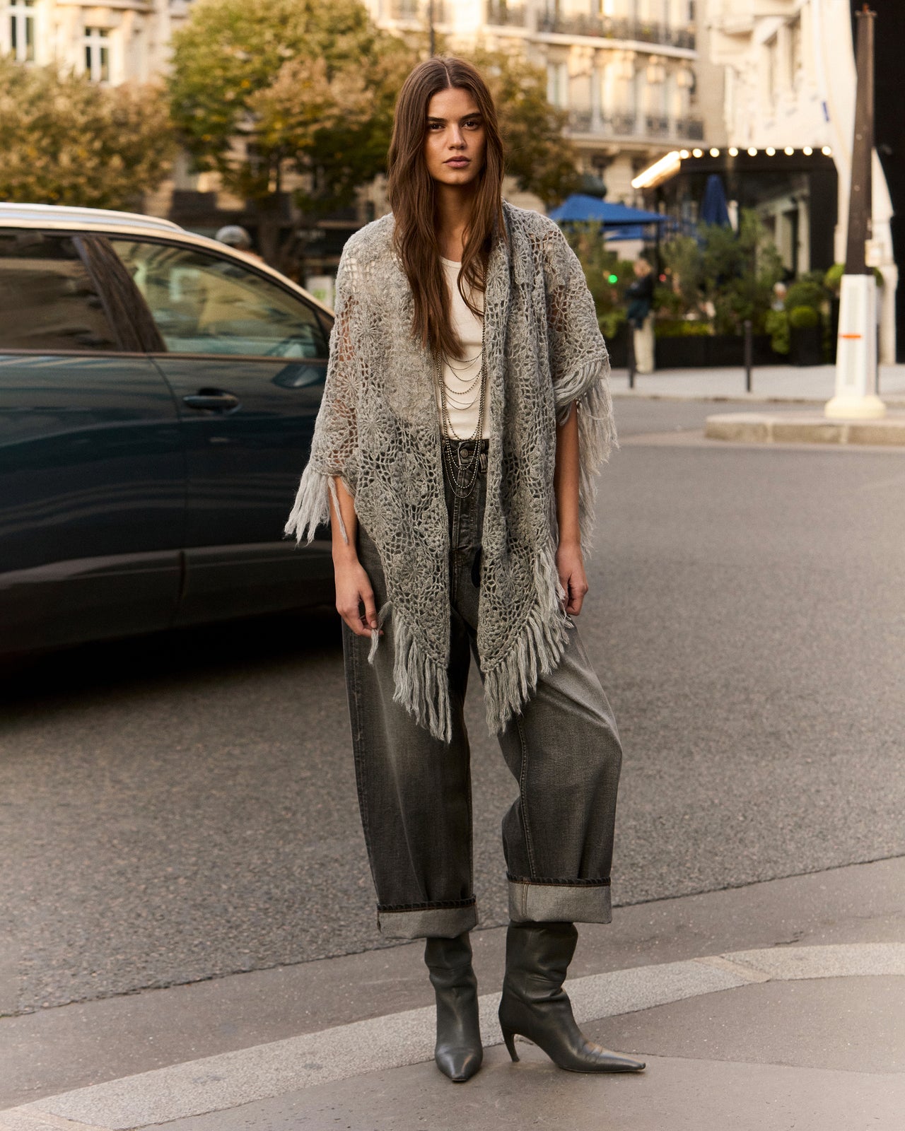 Pantalon Theron - Noir : Jean large en toile washed black Mes Demoiselles - Image 6