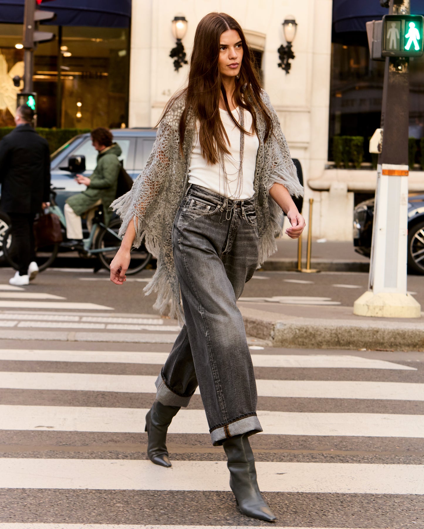 Pantalon Theron - Noir : Jean large en toile washed black Mes Demoiselles