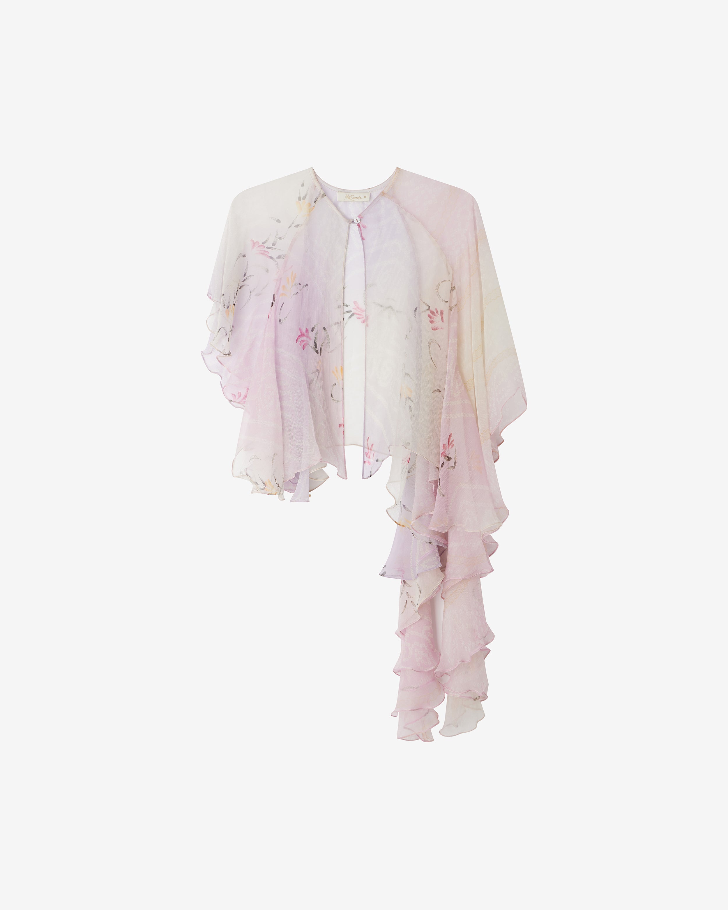 Cape Gogo - Rose : Petite cape imprimée en voile transparent Mes Demoiselles