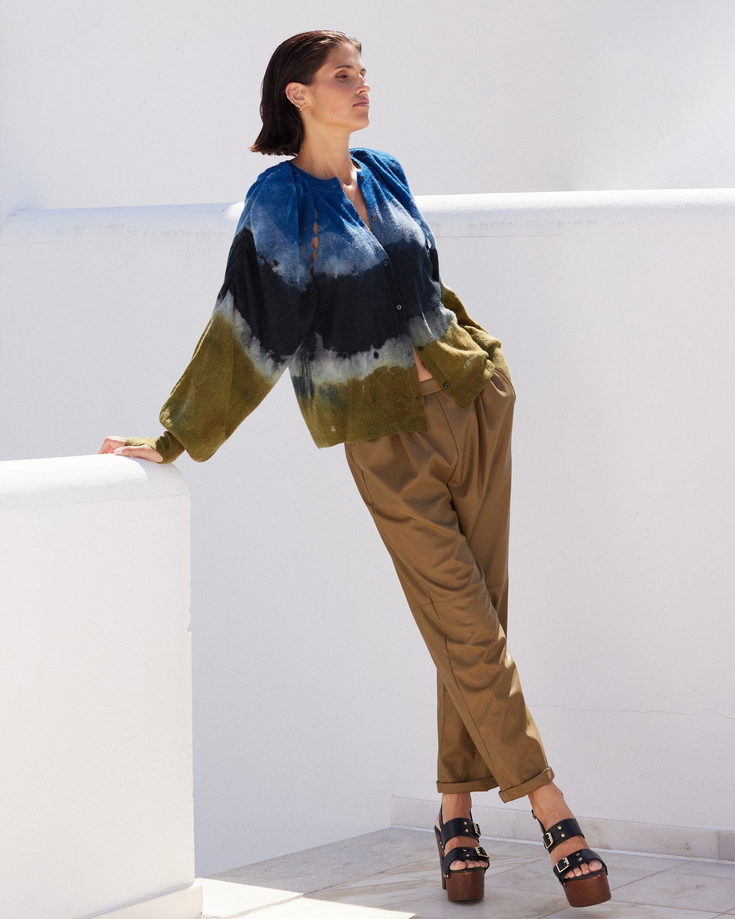 Pantalon droit en simili cuir – kaki - Pantalons & combinaisons Mes Demoiselles