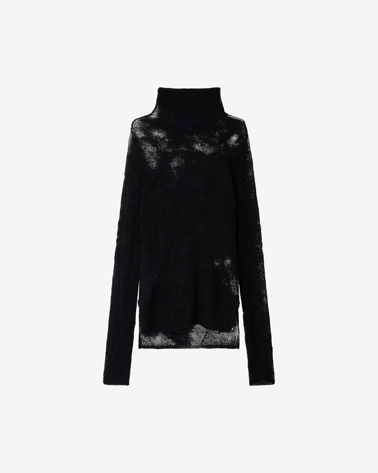 Pull Apryl - Noir : Pull col cheminée en alpaca pointelle – Noir Mes Demoiselles - Image 5