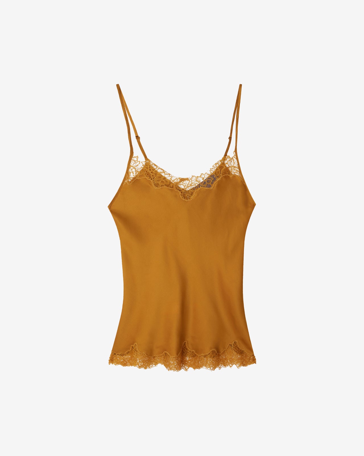 Top Blavia - Ocre : Caraco en soie et dentelle – Ocre Mes Demoiselles - Image 4