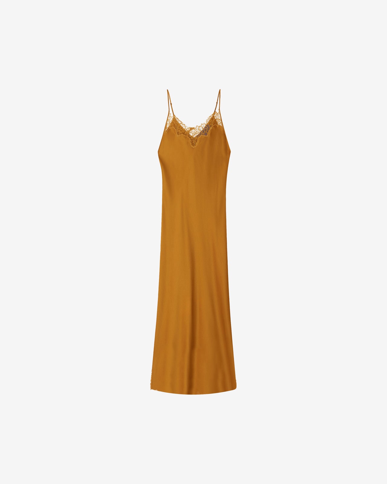 Robe Bruma - Ocre : Robe longue en soie et dentelle – Ocre Mes Demoiselles - Image 7