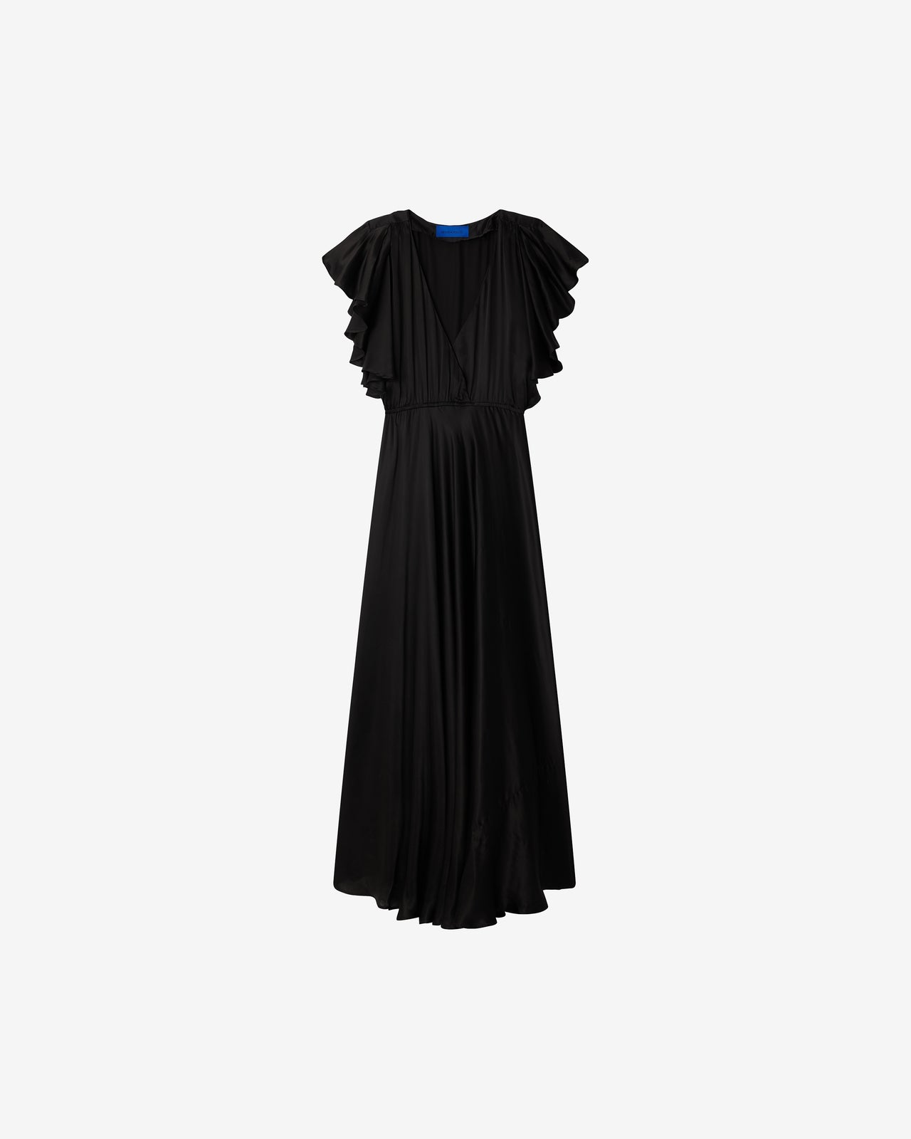 Robe Cascais - Noir : Robe longue fluide en satin – Noire Mes Demoiselles - Image 6