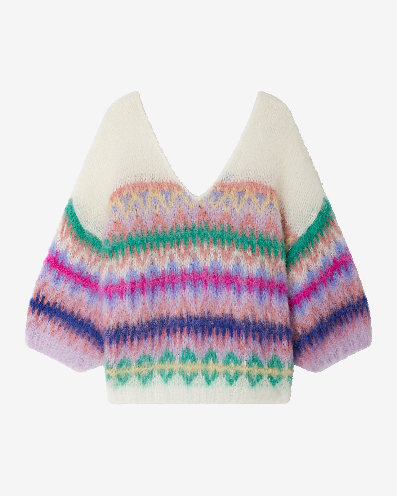 Pull court en mohair jacquard multicolore – Happy Pop - Pulls & gilets Mes Demoiselles - Image 8