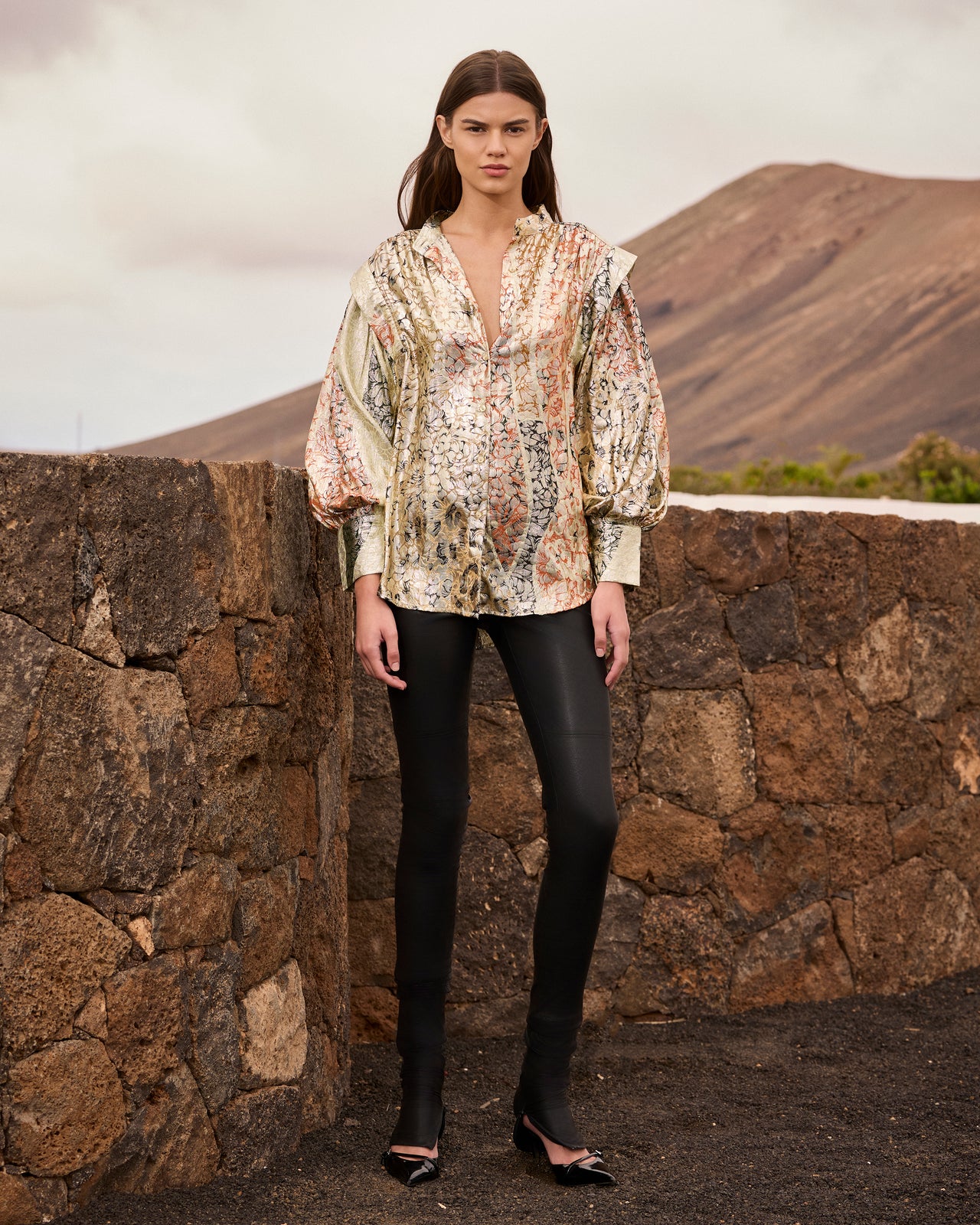 Chemise jacquard lurex – Multicolore - Chemises & tops Mes Demoiselles - Image 3