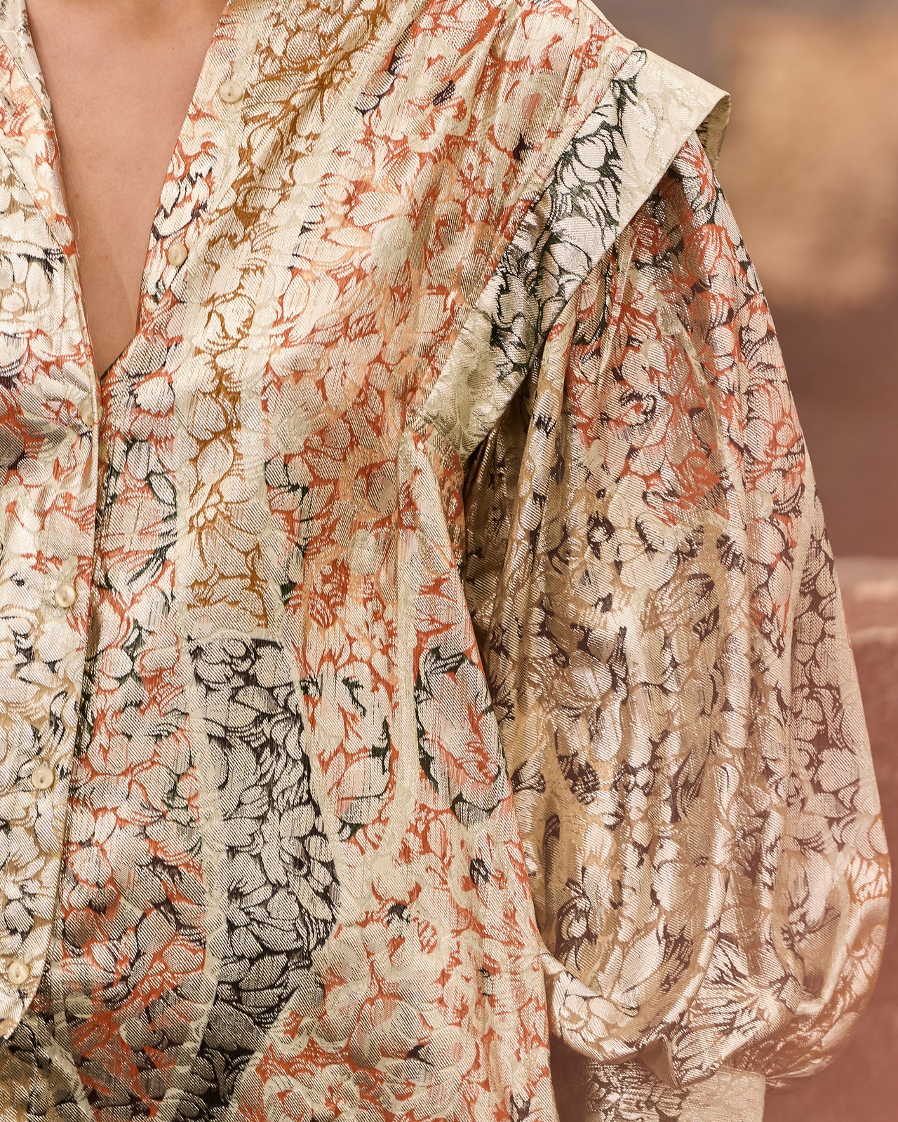 Blouse Jall - Jaune : Chemise jacquard lurex – Multicolore Mes Demoiselles - Image 5