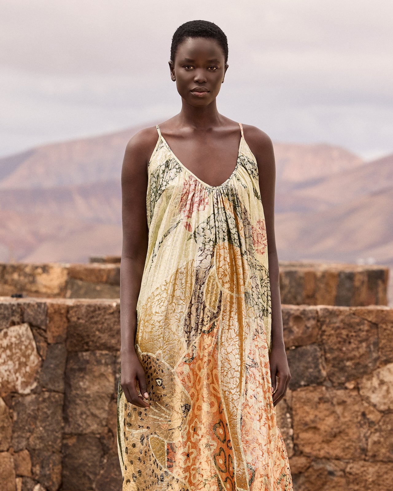 Robe longue lurex plissée – Multicolore - Robes Mes Demoiselles - Image 3