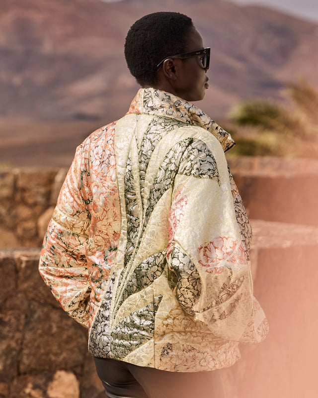 Veste Jerry - Jaune : Veste matelassée jacquard lurex – Multicolore Mes Demoiselles - Image 3
