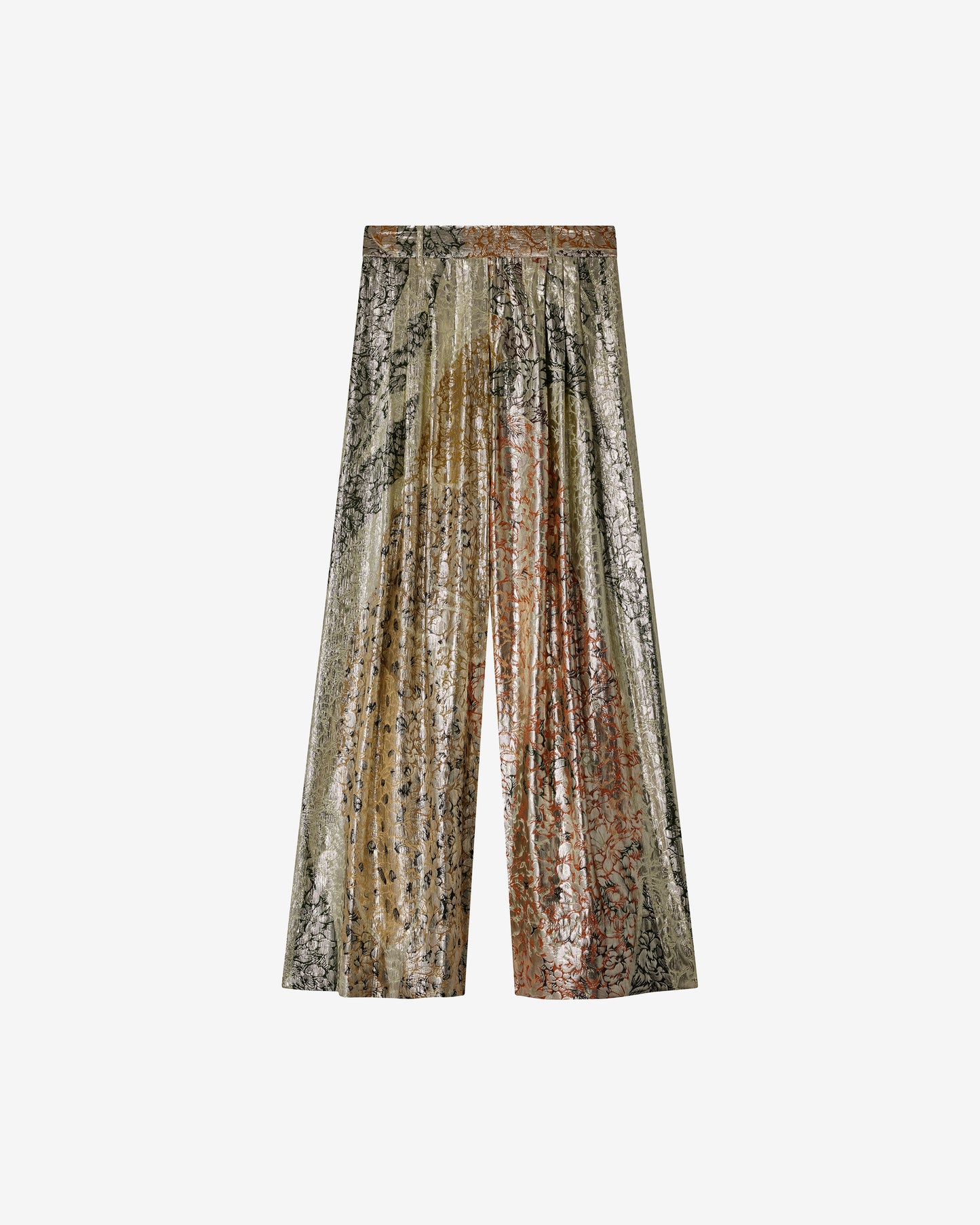 Pantalon Jump - Jaune : Pantalon large jacquard lurex – Multicolore Mes Demoiselles