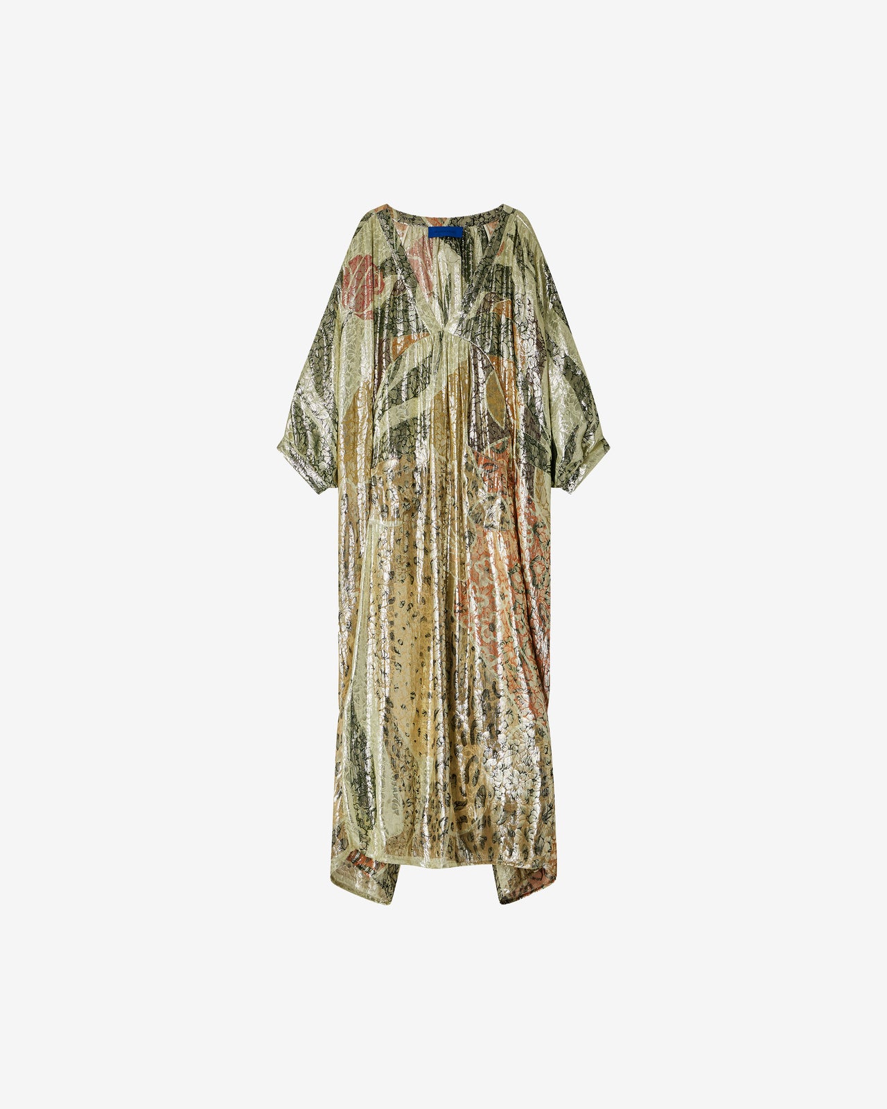 Robe Jumper - Jaune : Robe caftan jacquard lurex – Multicolore Mes Demoiselles - Image 9