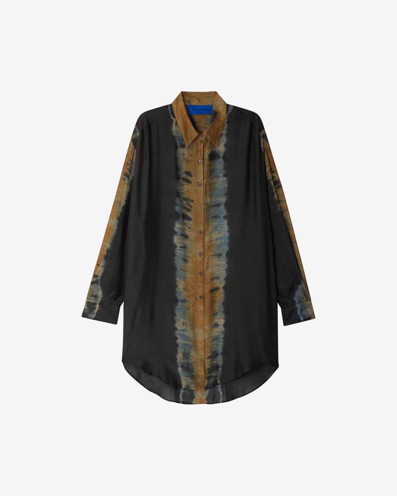 Chemise Lumelo - Ocre : Chemise ample en silky modal tie & dye – Bleu et ocre Mes Demoiselles - Image 5