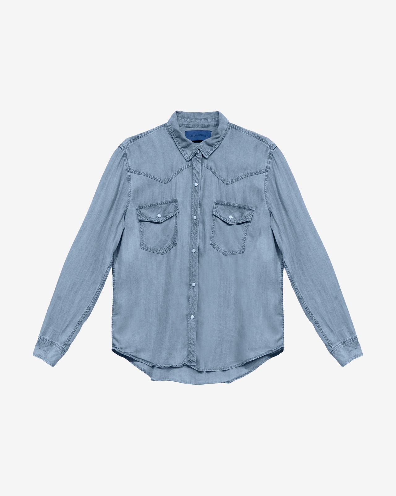 Chemise Sullery - Bleu : Chemise en coton denim – Détail pins colorés Mes Demoiselles - Image 6