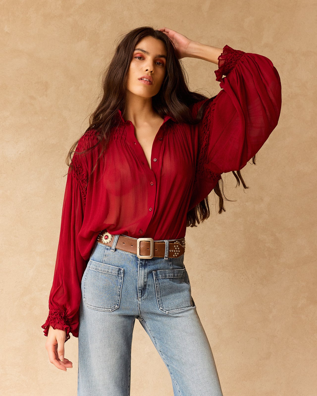 Esmeralda Blouse - Red - Image 5