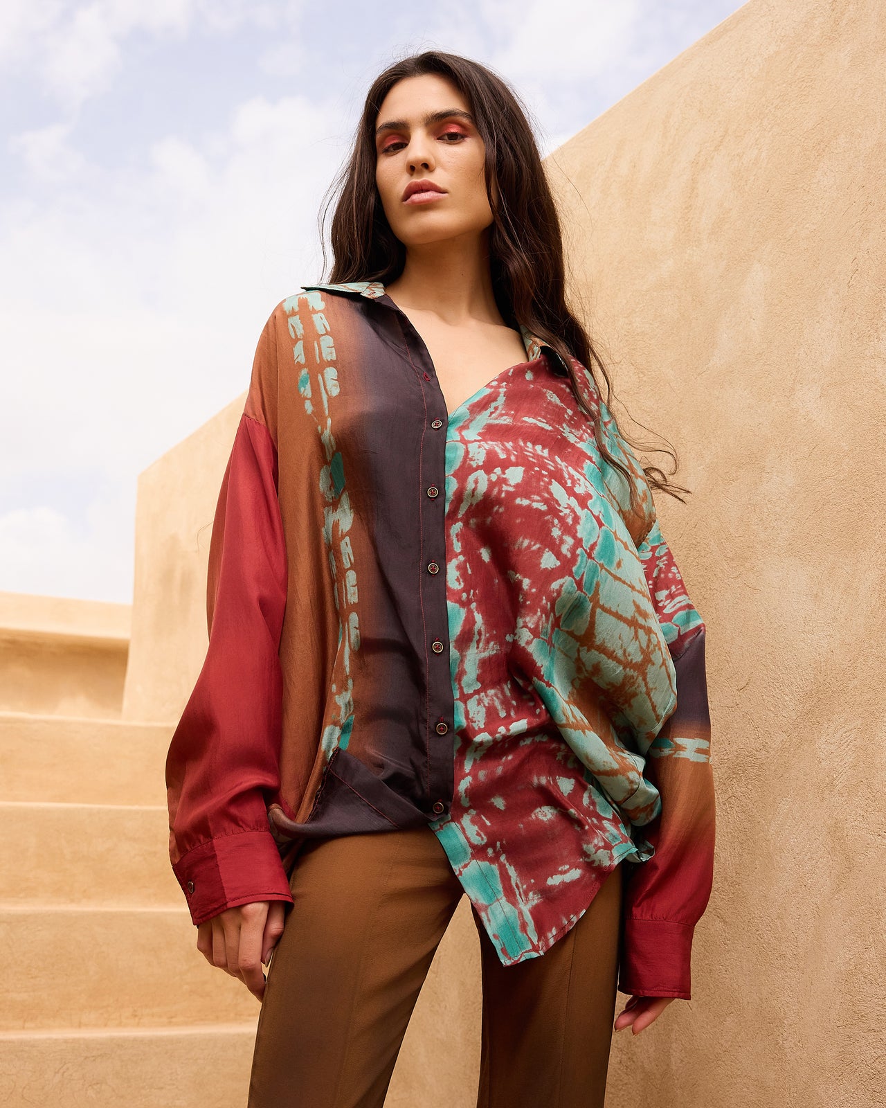 Chemise Plis - Rouge - Image 3