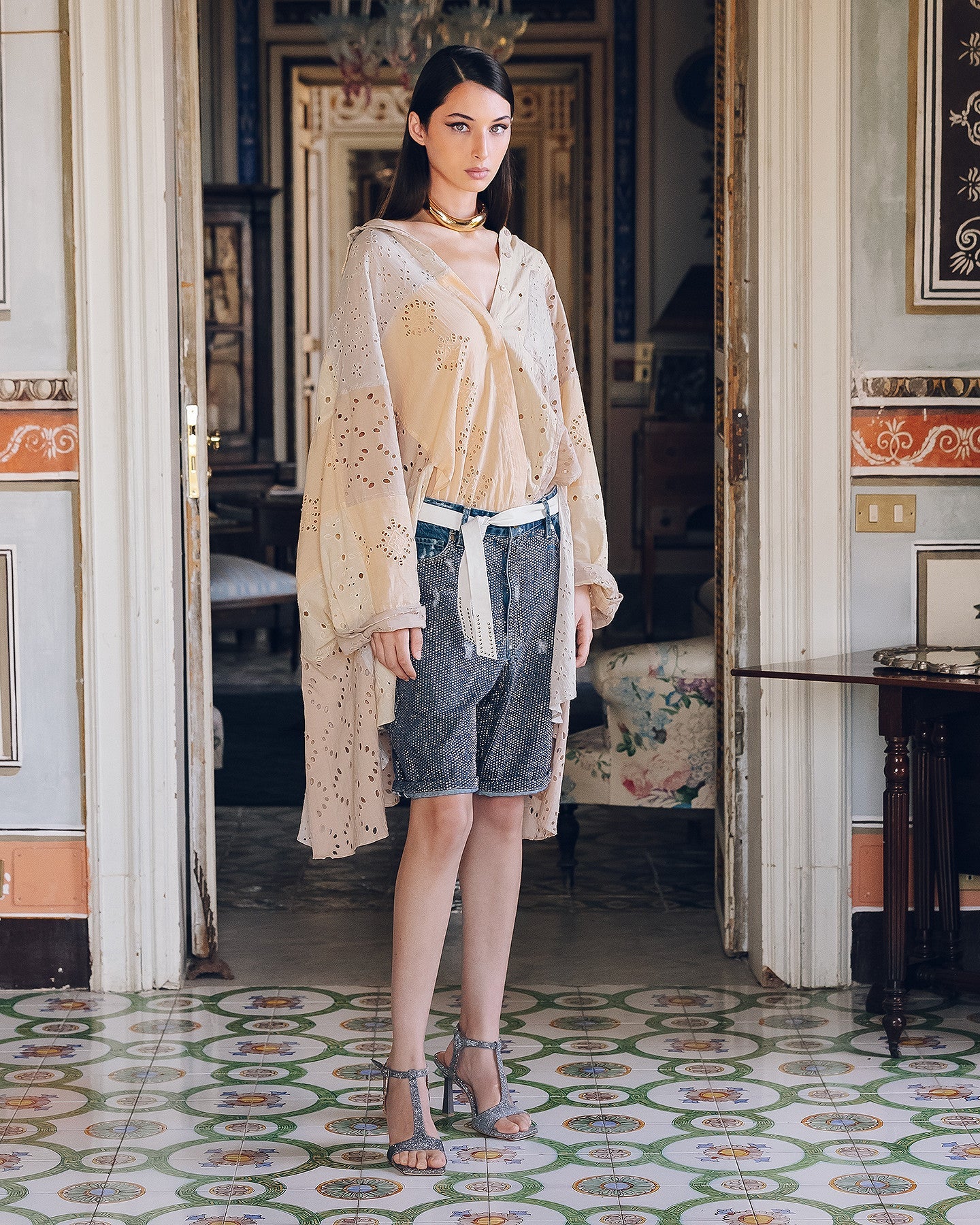 Blouse oversize en broderie anglaise - Chemises & tops Mes Demoiselles