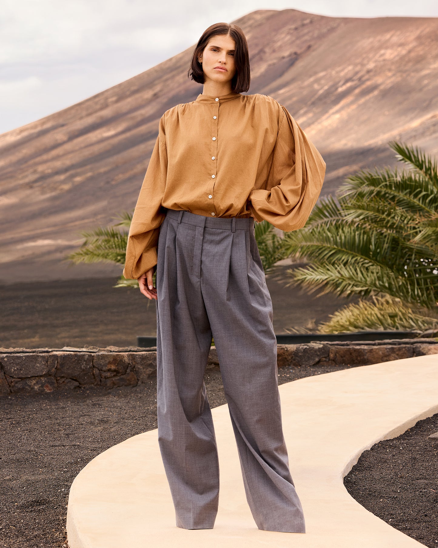 Chemise en coton ample – Caramel - Chemises & tops Mes Demoiselles