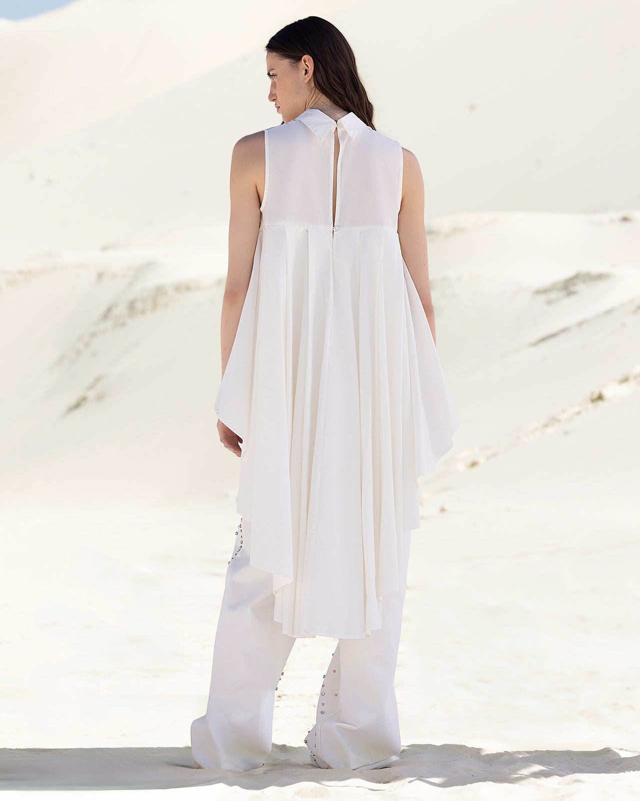 Chemise extraordinaire en popeline de coton blanche - Chemises & tops Mes Demoiselles - Image 3
