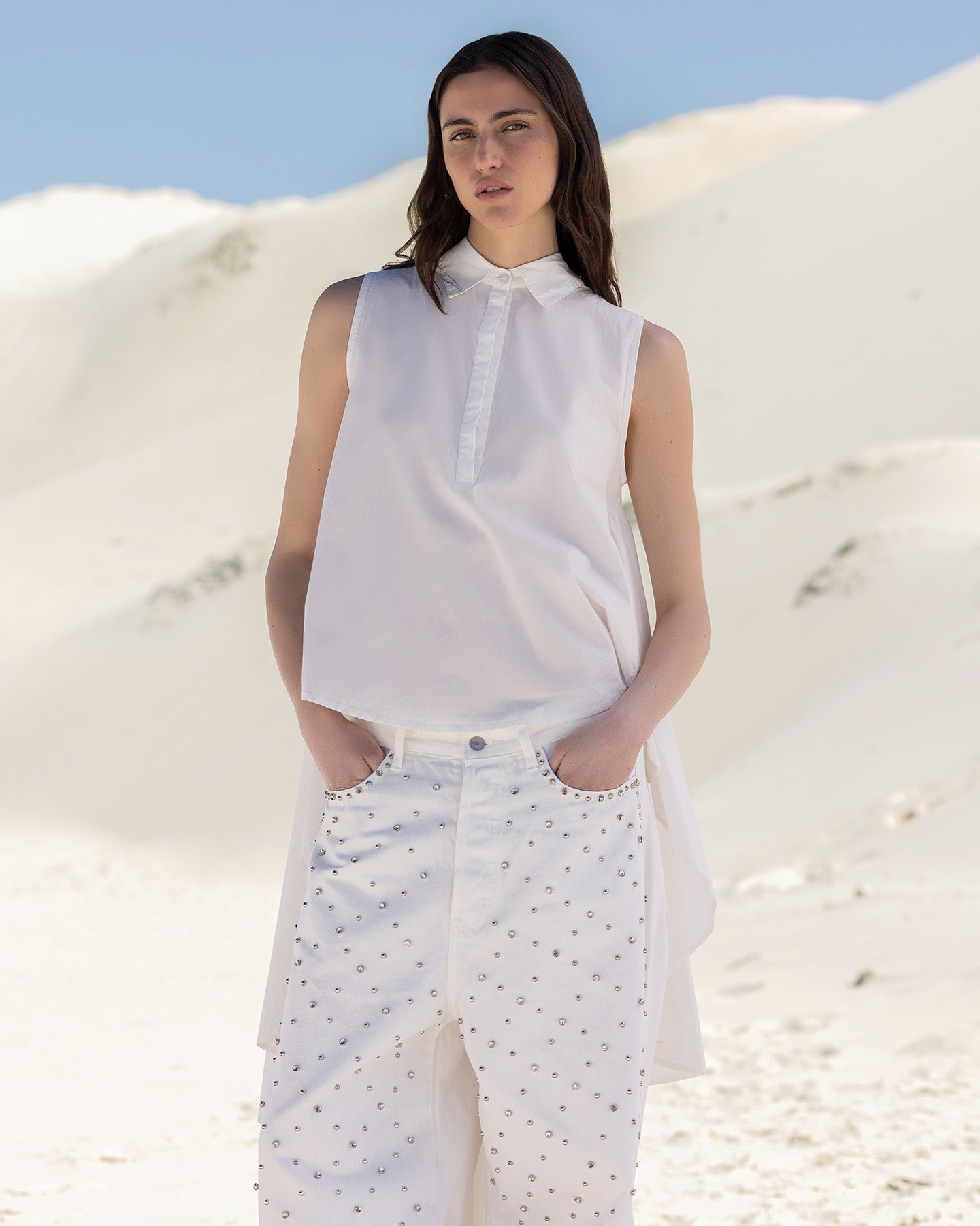 Top Coqui - Blanc : Chemise extraordinaire en popeline de coton blanche Mes Demoiselles