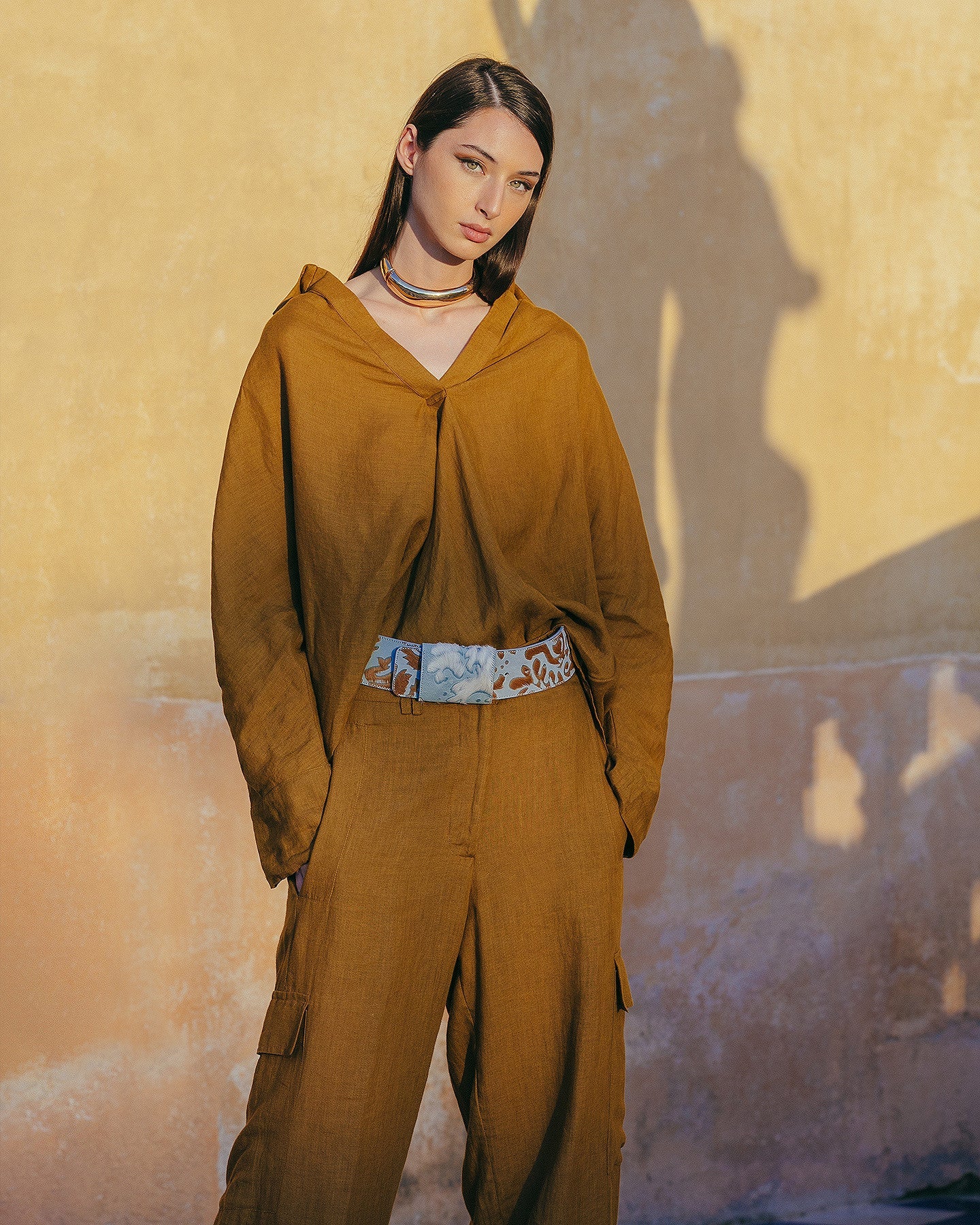 Blouse Cicco - Bronze : Blouse en toile de lin bronze Mes Demoiselles