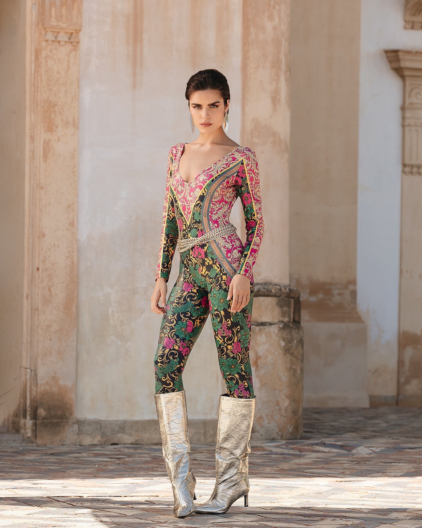 Combinaison Silenzio - Fuchsia : Combinaison pantalon imprimé glacé Mes Demoiselles