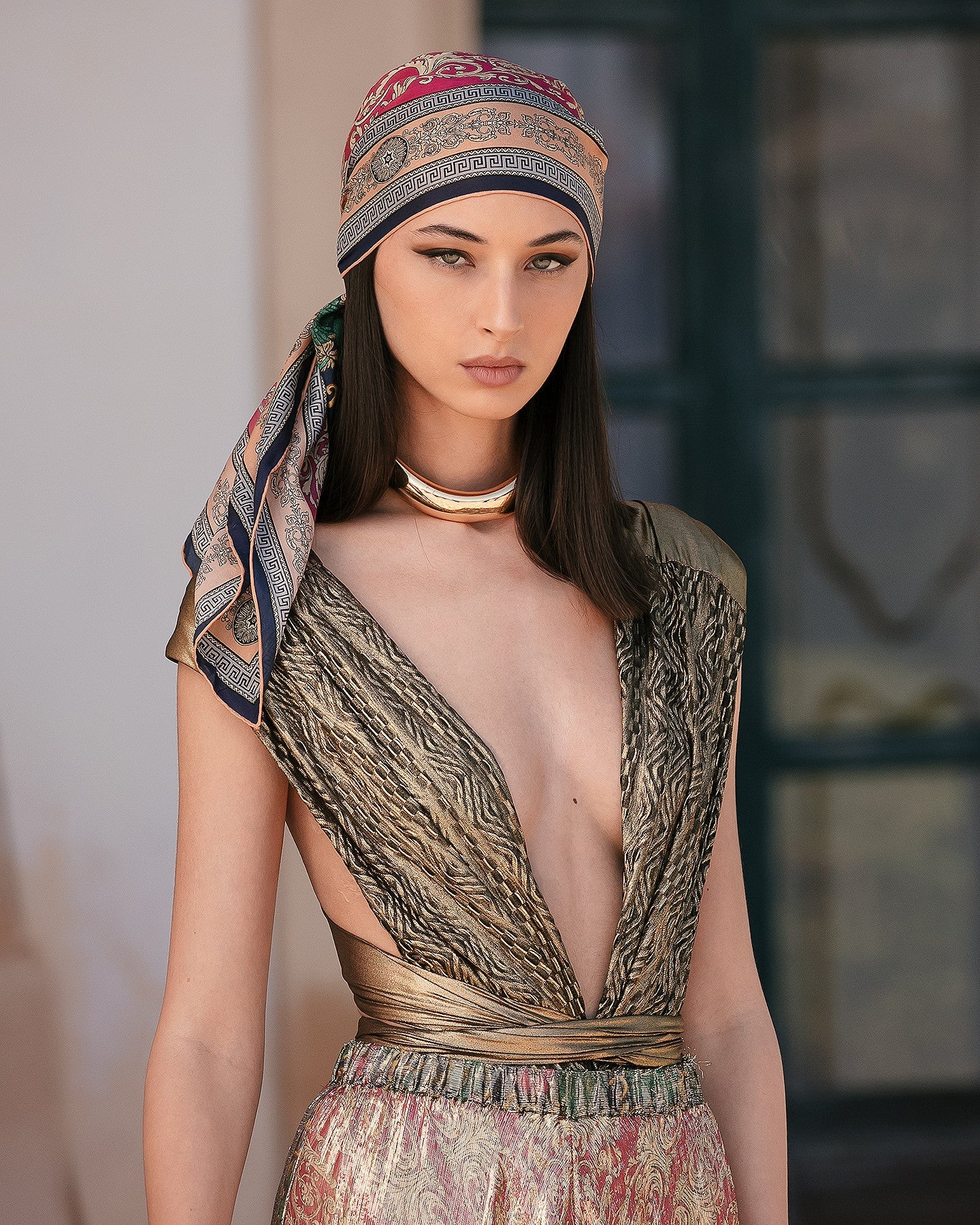 Splendide foulard en soie lurex imprimé - Accessoires Mes Demoiselles