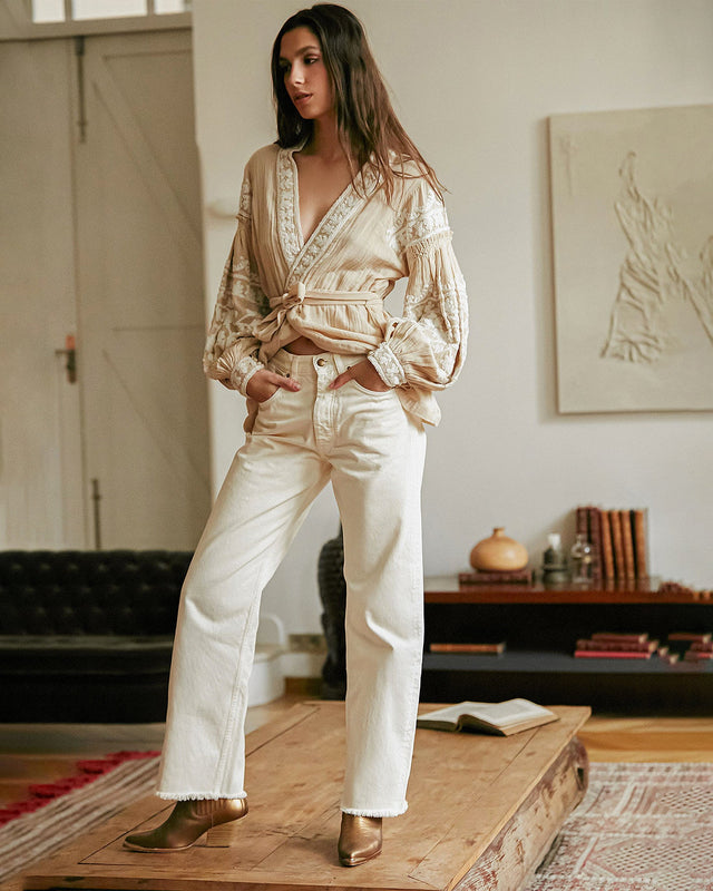 Jeans Mustang  Ecru | Mes Demoiselles Paris - Image 1