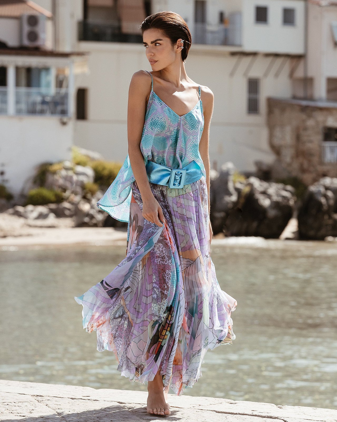 Jupe souple en viscose chiffon fleurie - Jupes & shorts Mes Demoiselles - Image 1