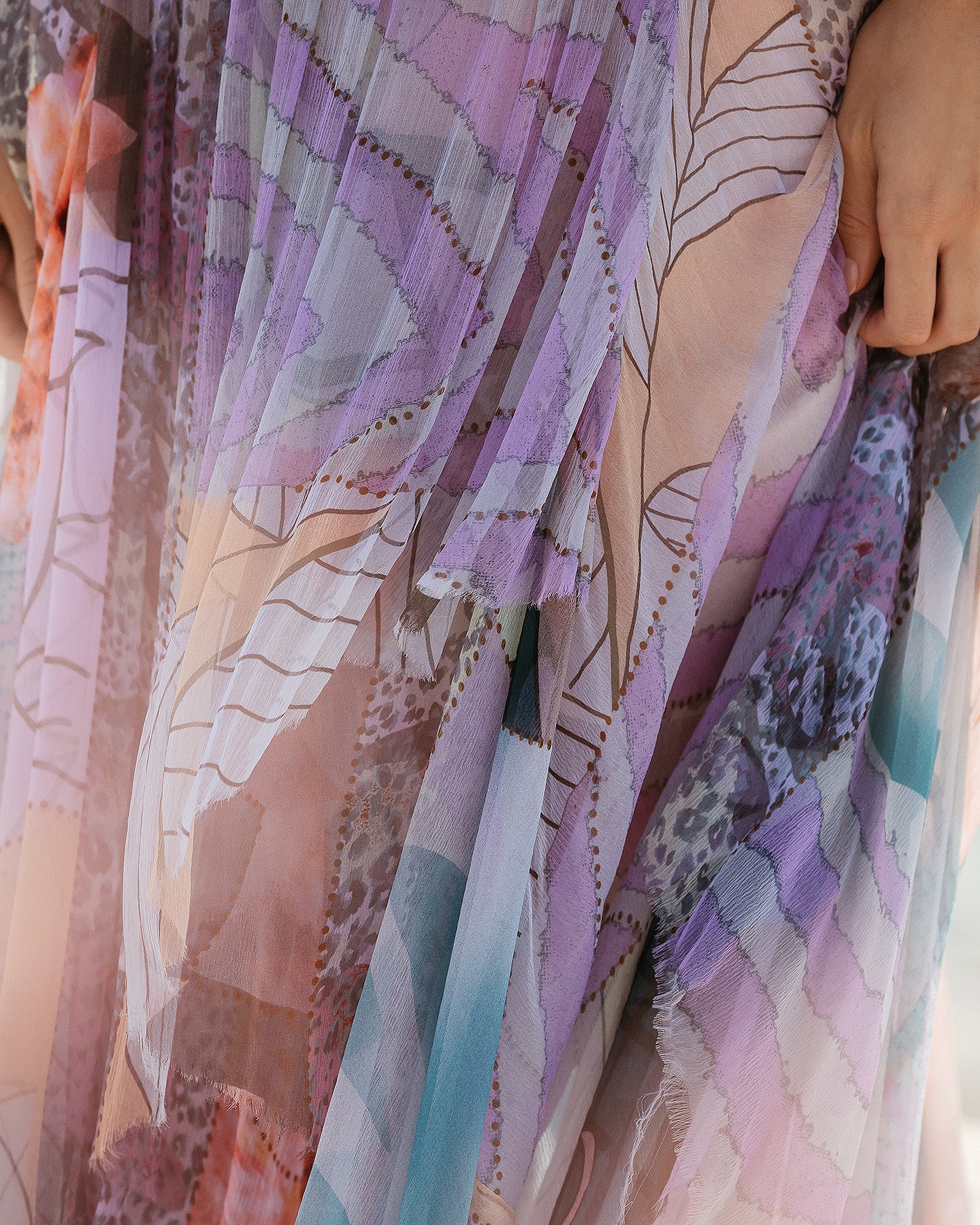 Jupe Silva - Violet : Jupe souple en viscose chiffon fleurie Mes Demoiselles