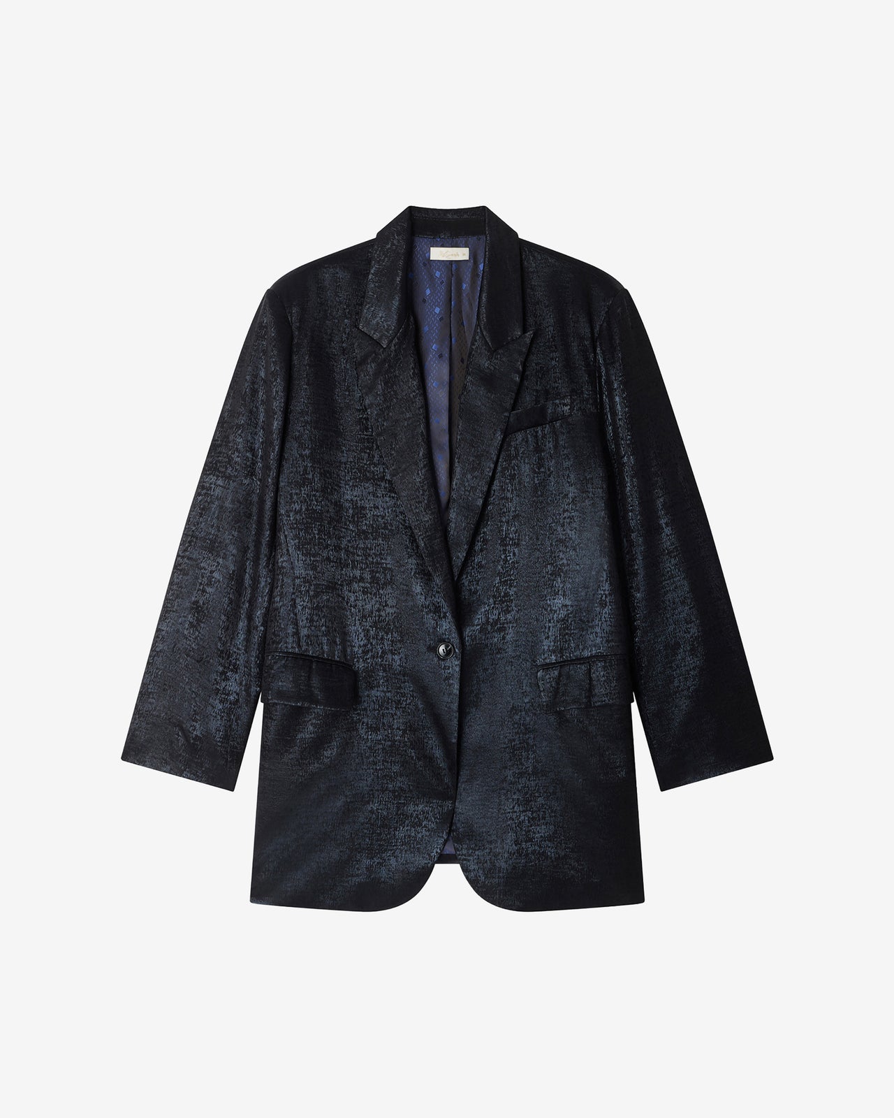 Veste Siane - Noir : Veste souple et oversize noir en velvet brillant Mes Demoiselles - Image 7