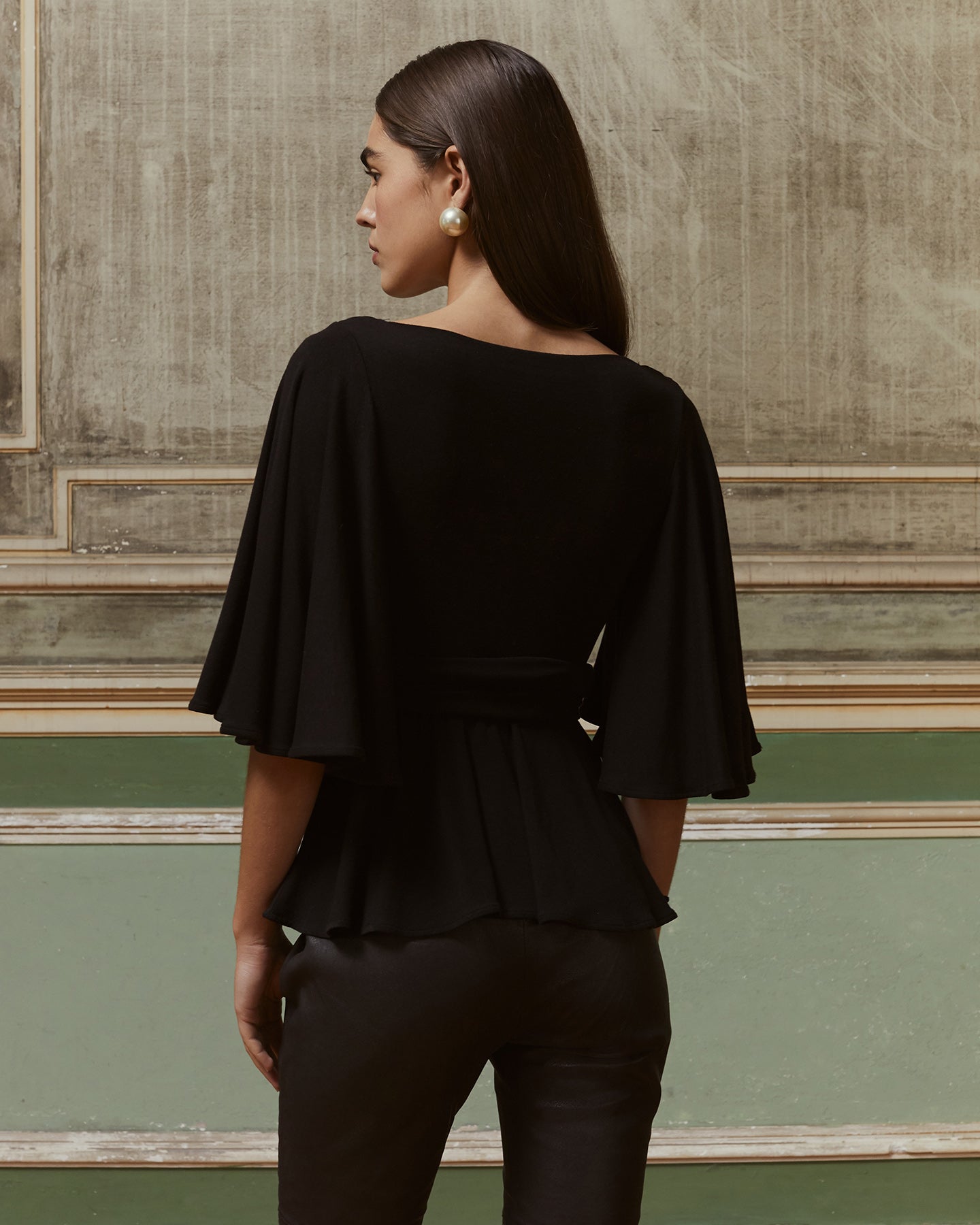 Blouse Ive - Noir : Top souple féminin noir Mes Demoiselles