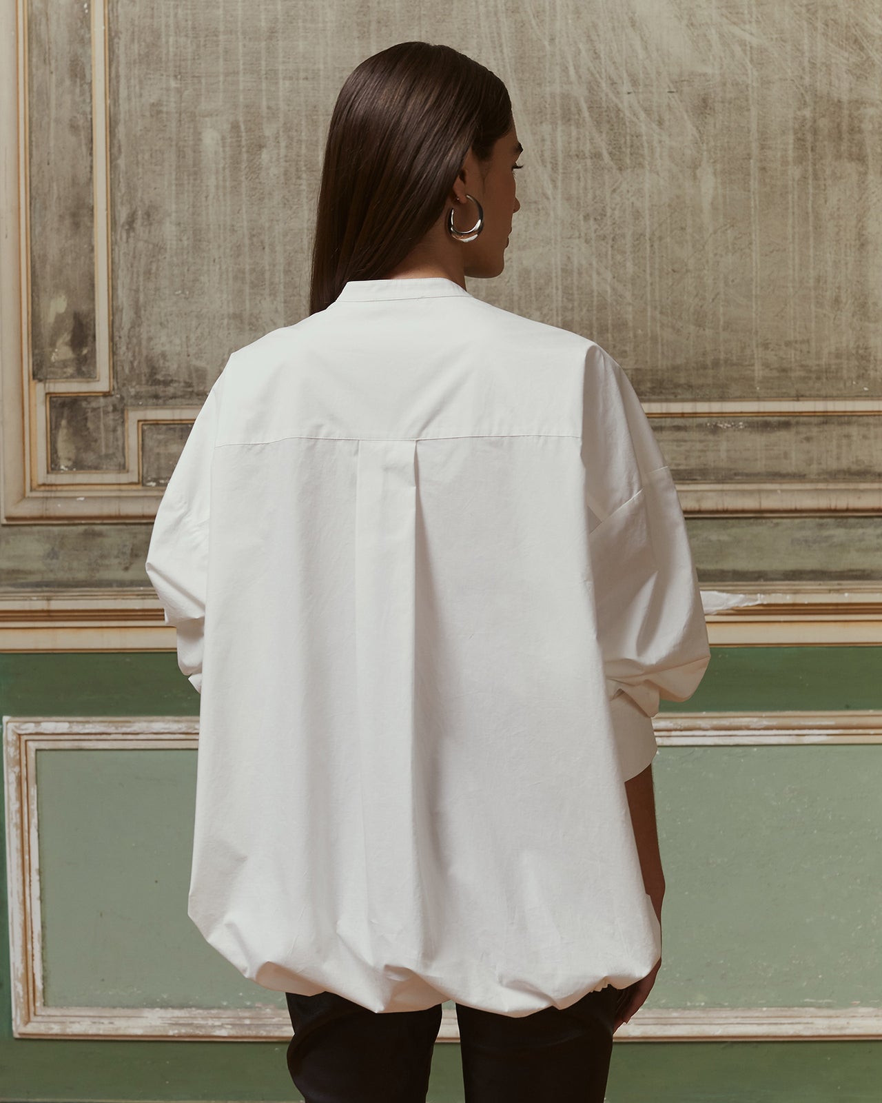 Blouse Steve - Blanc : Blouse large en popeline de coton blanche Mes Demoiselles - Image 5