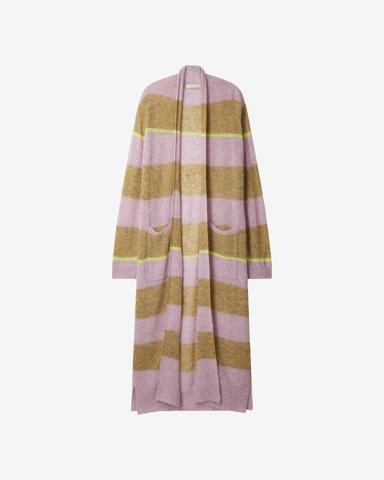 Cardigan Dayana - Ocre : Long cardigan en maille souple alpaga et laine ocre et rose Mes Demoiselles - Image 6