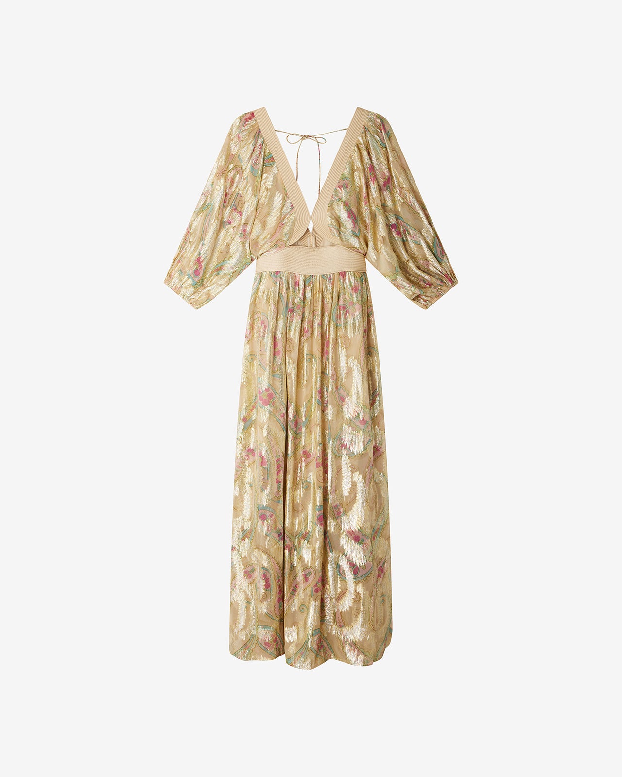 Robe Fannie - Jaune : Robe longue jaune et rose en fil lurex Mes Demoiselles - Image 7