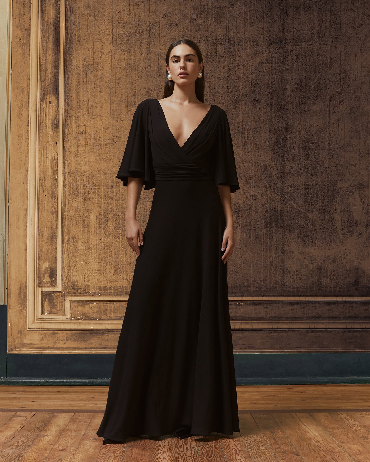 Robe noire longue et sensuelle - Robes Mes Demoiselles