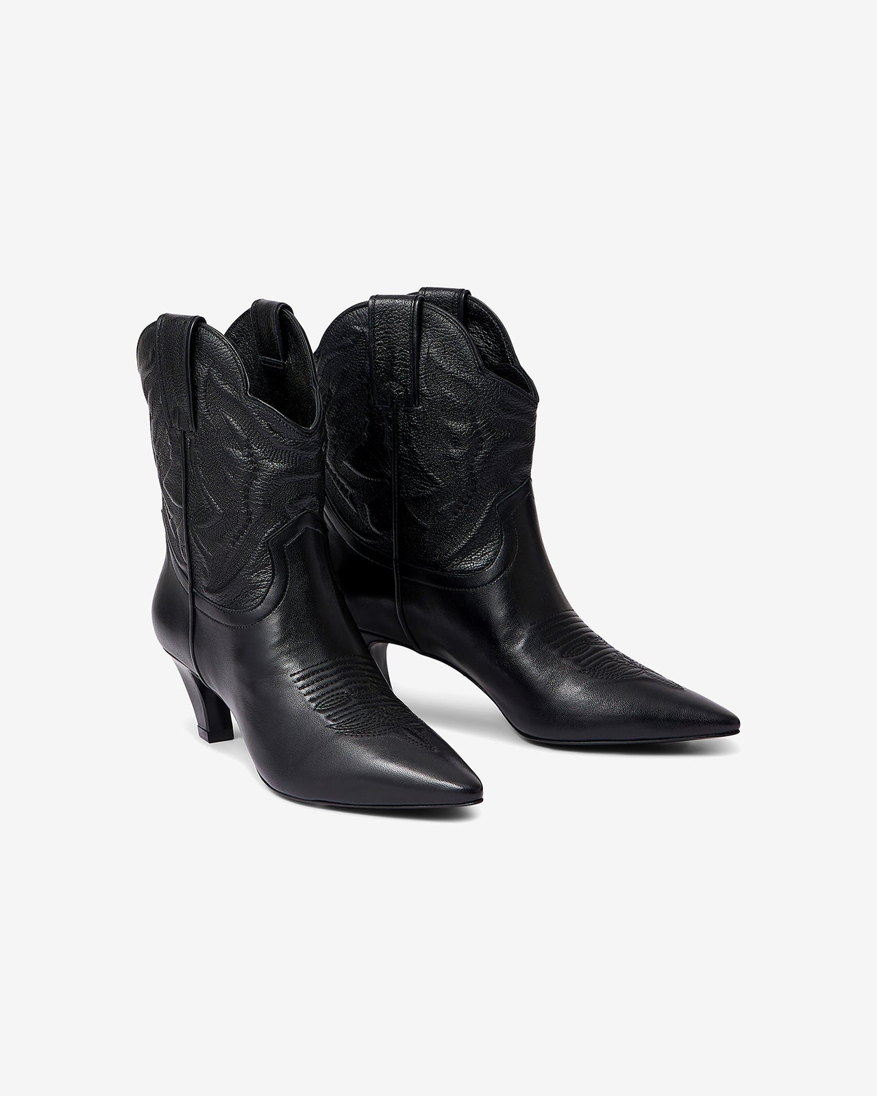 Bottines western en cuir noir - Chaussures Mes Demoiselles - Image 3