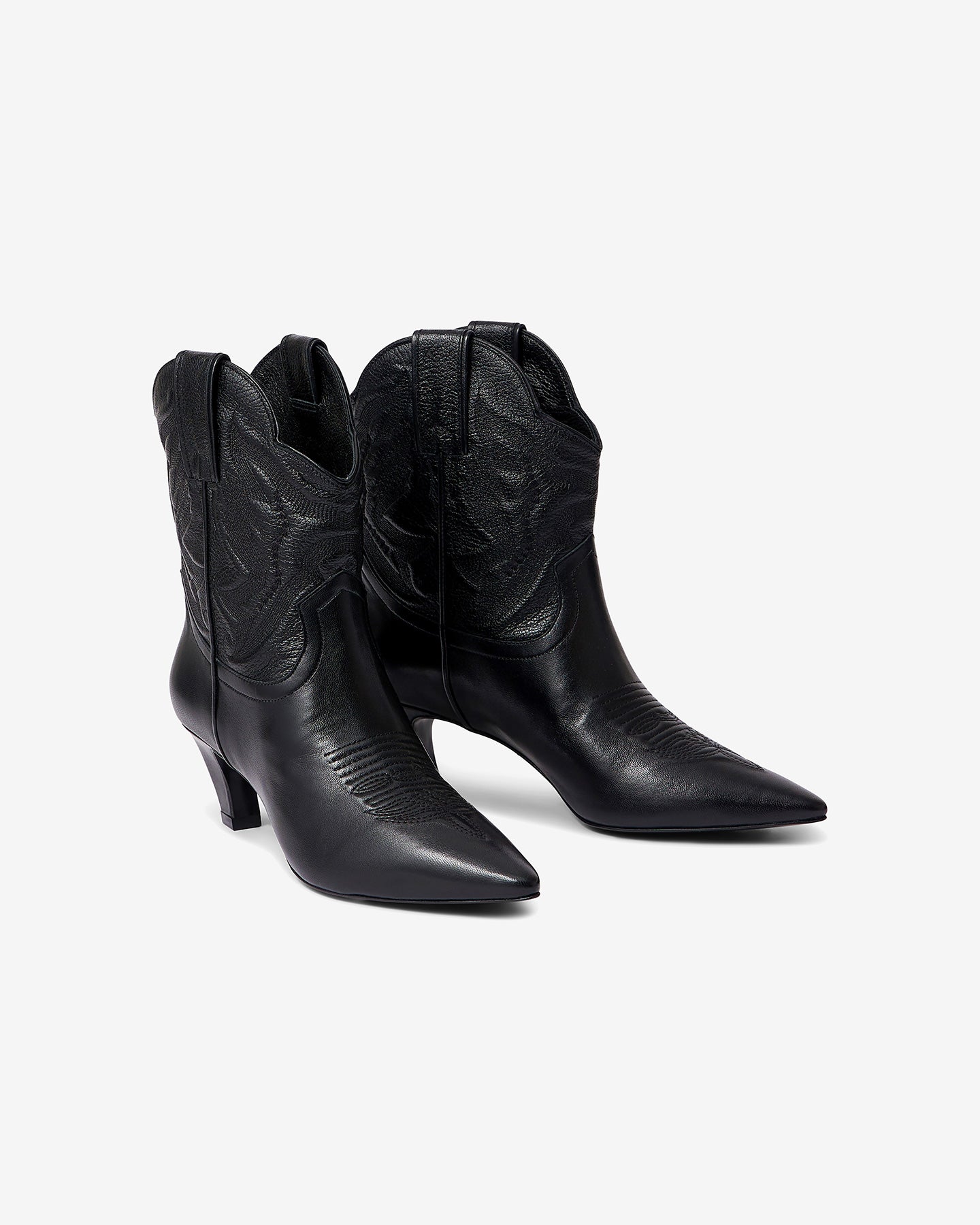Bottines western en cuir noir - Chaussures Mes Demoiselles