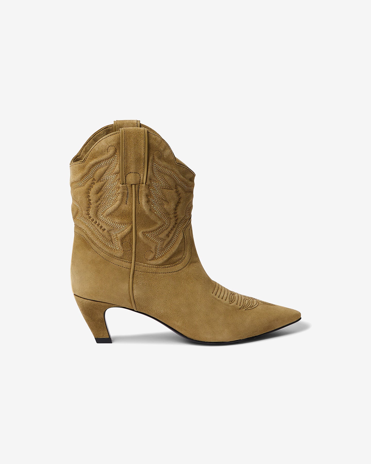 Bottines western en cuir kaki - Chaussures Mes Demoiselles