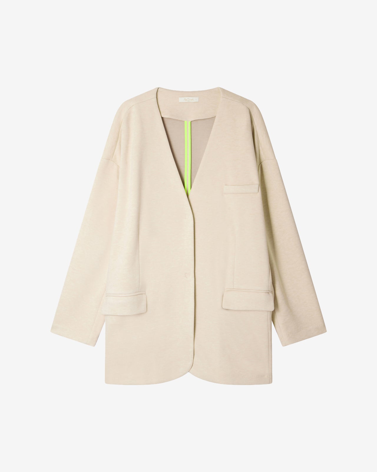 Veste Memple - Beige : Veste droite chiné beige en milano Mes Demoiselles - Image 6