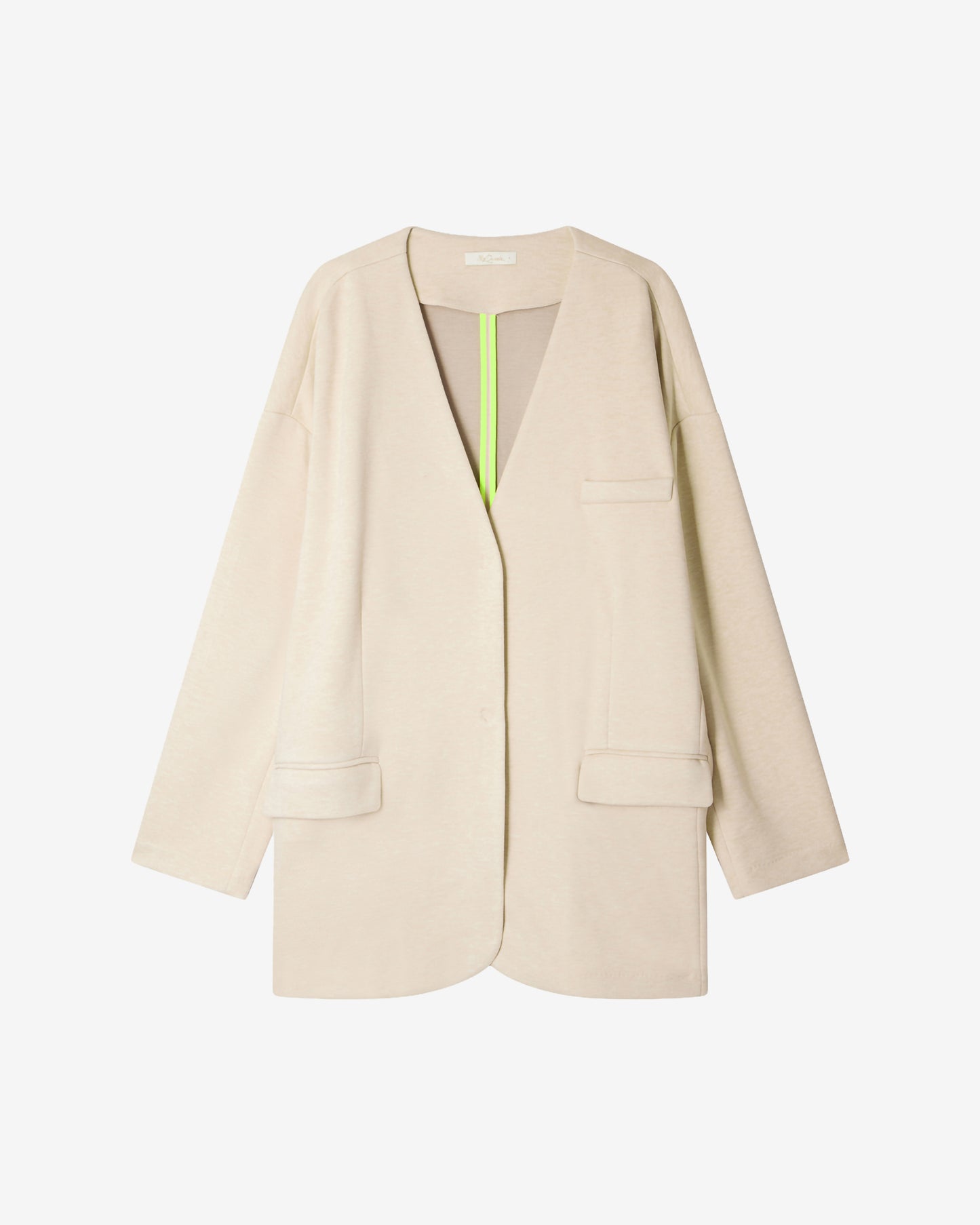 Veste Memple - Beige : Veste droite chiné beige en milano Mes Demoiselles