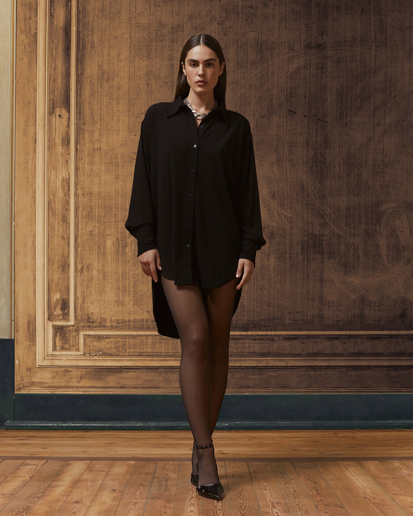 Chemise souple noire oversize - Chemises & tops Mes Demoiselles