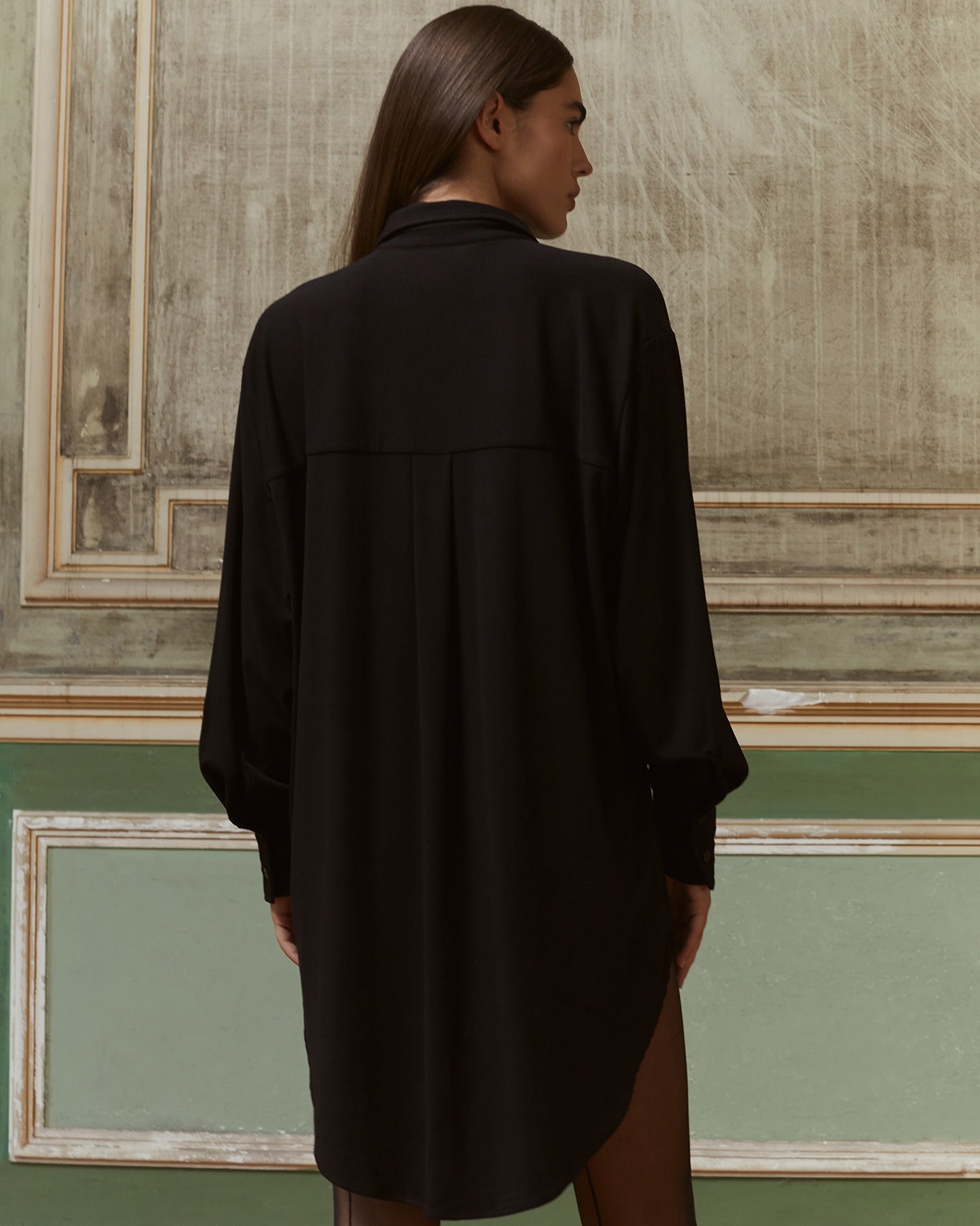 Chemise Inaza - Noir : Chemise souple noire oversize Mes Demoiselles