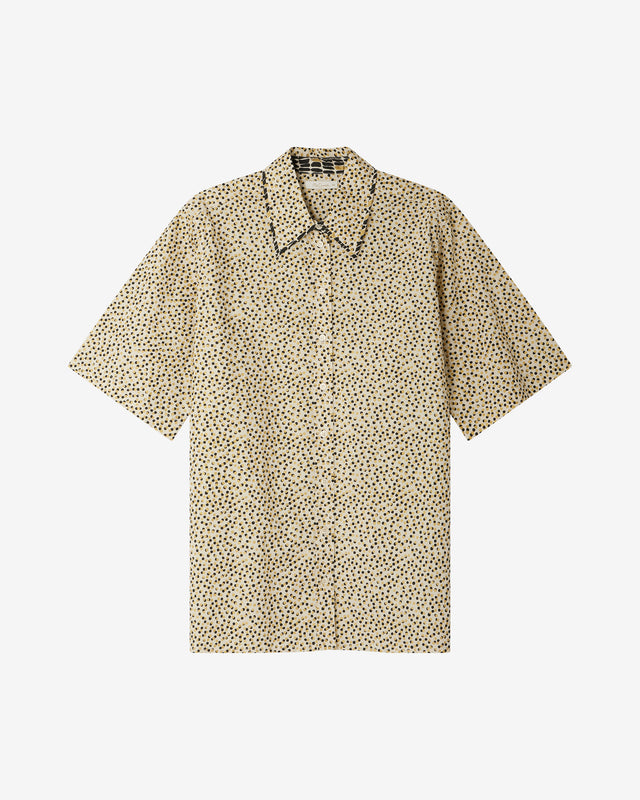 Chemise épurée en satin viscose noir profond - Chemises & tops Mes Demoiselles - Image 1