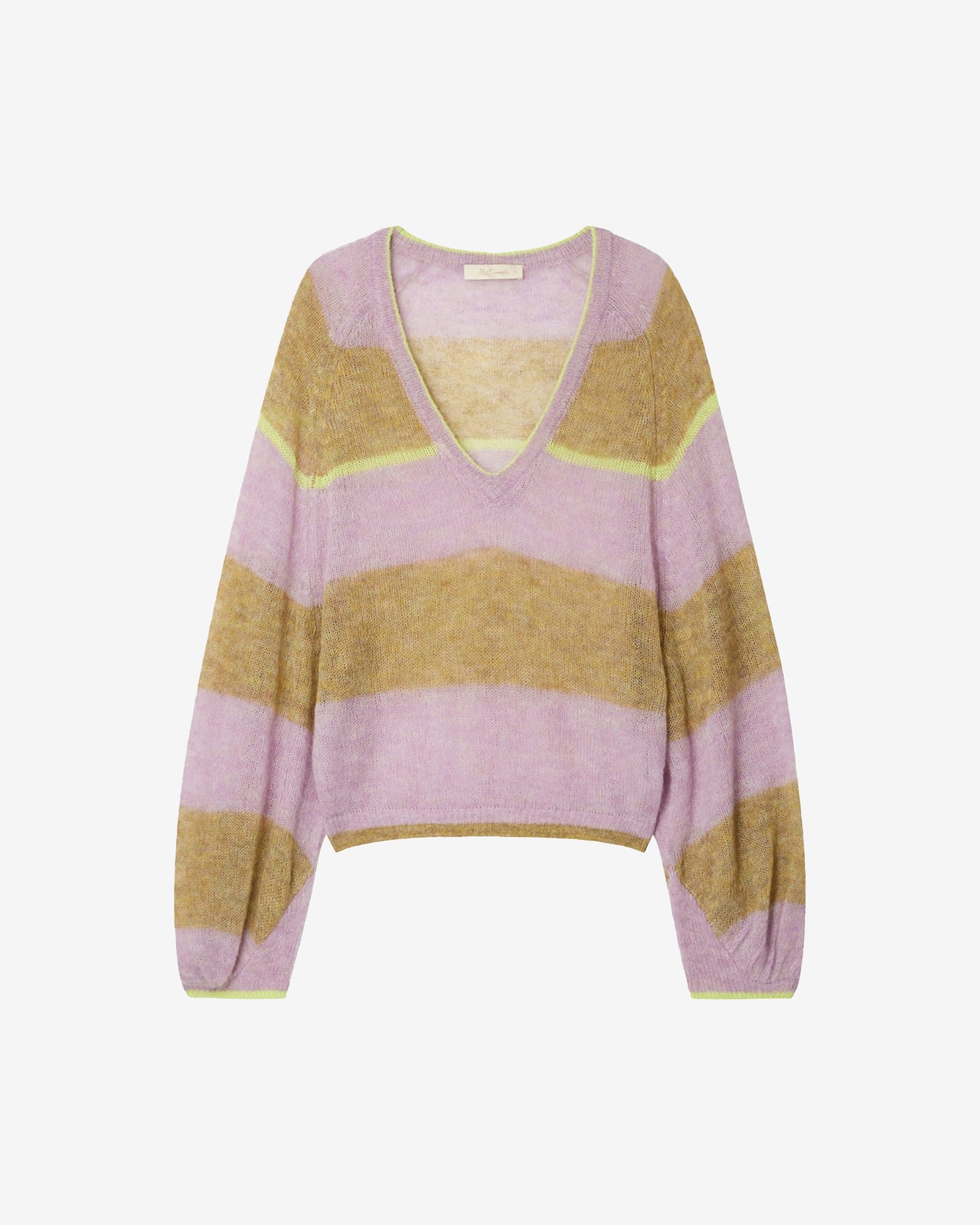 Pull Daye - Ocre : Pull court en maille souple ocre et rose Mes Demoiselles - Image 6
