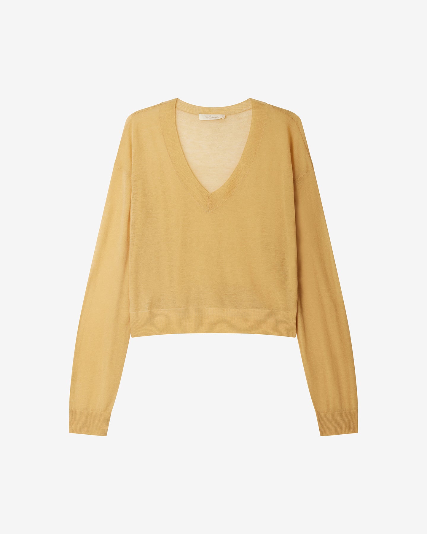 Pull Smurf - Jaune : Petit pull jaune en maille superfine Mes Demoiselles