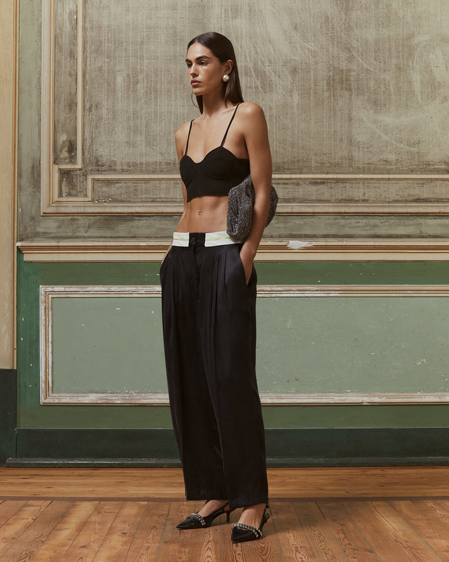Brassière en maille stretch noire - Chemises & tops Mes Demoiselles - Image 1